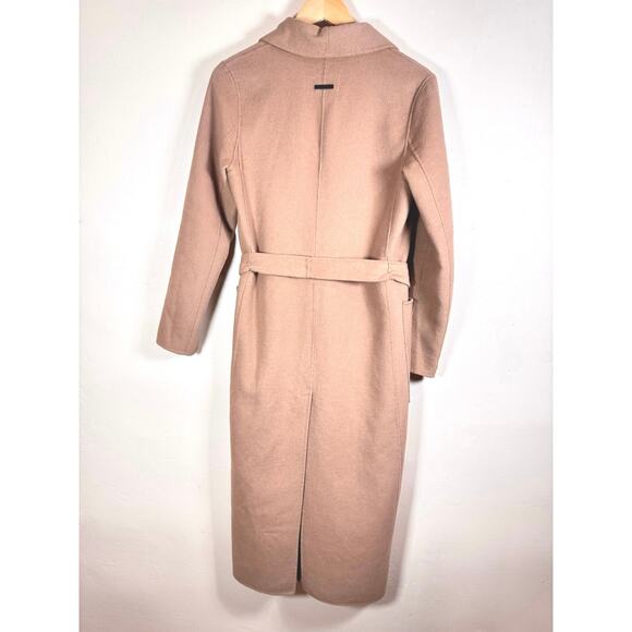 Soia & Kyo Long Women’s Coat tan Wool Blend Belted Open Long XS - Picture 7 of 15